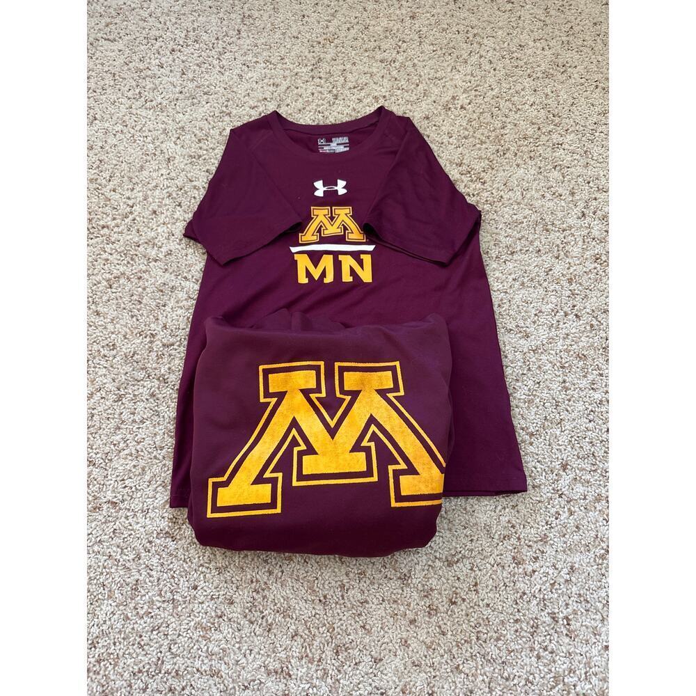 MN Gophers Minnesota Hoodie and Tshirt Bundle Boys Size Med